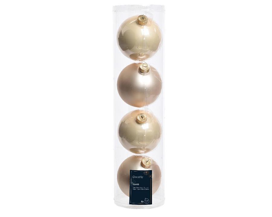 CONFEZIONE 4 PALLINE NATALE VETRO DIA10CM PEARL