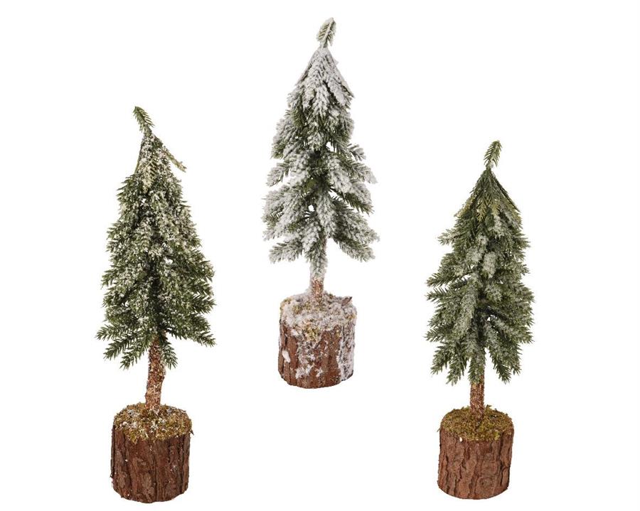 ALBERO NATALE MINI INNEVATO BASE TRONCO CM Ø7 H26 RAMI 81