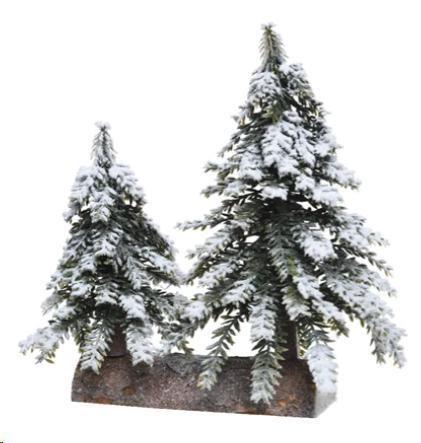 DECORAZIONE NATALE ALBERI MINI INNEVATI CM.27X14X27H