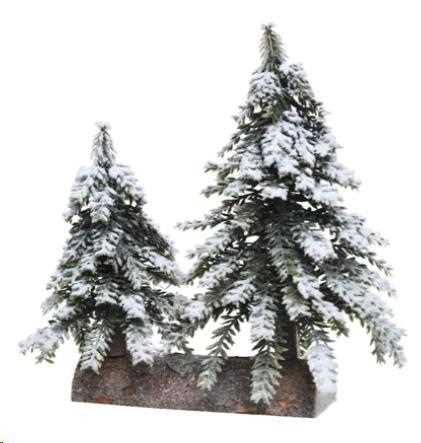 DECORAZIONE NATALE ALBERI MINI INNEVATI CM.27X14X27H