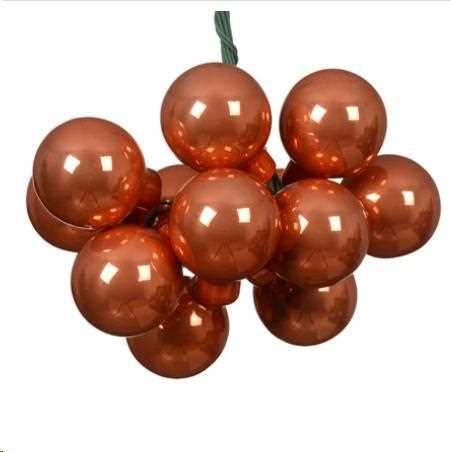 GRAPPOLO 12 PALLINE NATALE VETRO DIA2,5CM SPICED PUMPKIN LUC