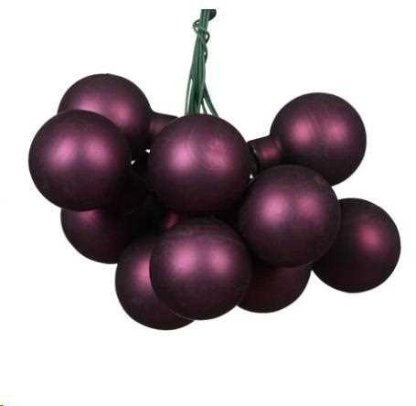 GRAPPOLO 12 PALLINE NATALE VETRO DIA2,5CM DARK MAUVE OPACO