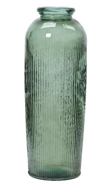 VASO IN VETRO RICICLATO VERDE CM.D30X70H