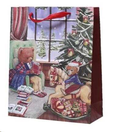 BUSTA REGALO NATALE CARTA CM.30X12X42H ORSETTI