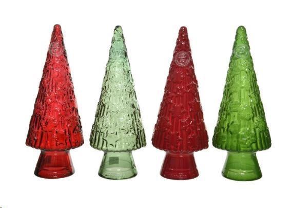 ALBERO VETRO RICICLATO CM.D13X34H 4 COLORI ASSORTITI