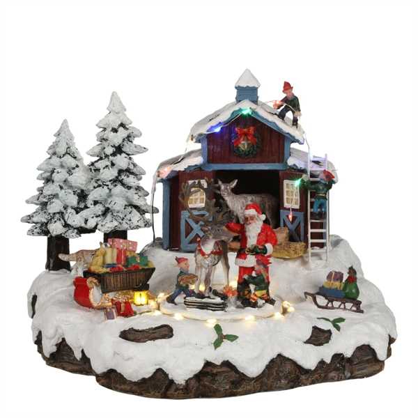 VILLAGGIO BABBO NATALE/RENNE/ELFI C/LED CM.23,5X21XH.20