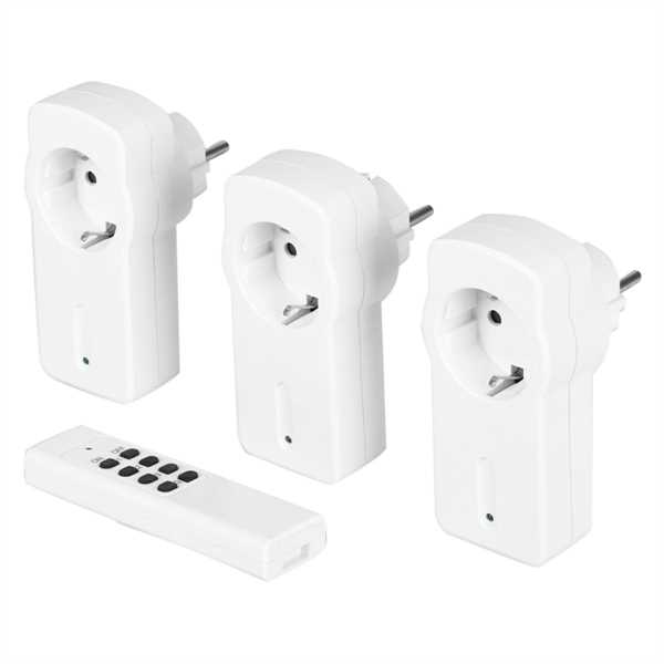 Q-LINK SET 3 INTERRUTTORE PRESA SCHUKO CON TELECOMANDO