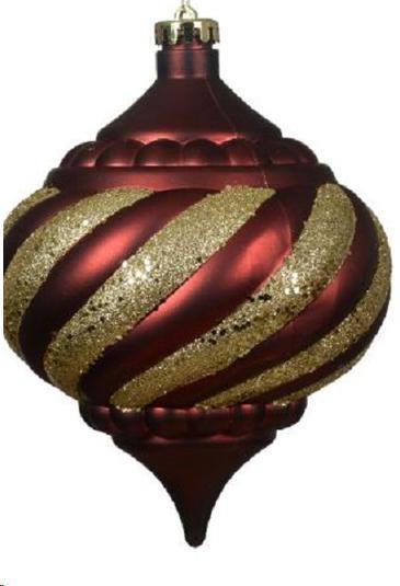 PALLINA PLASTICA ROSSA/ORO CON GLITTER CM.D15