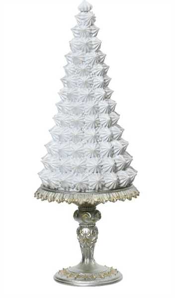 TORTA FORMA ALBERO BIANCA/ARGENTO CM.D14,2X37H