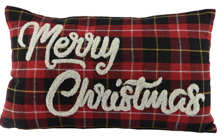 CUSCINO SCOZZESE MERRY CHRISTMAS CM.50X30X10H