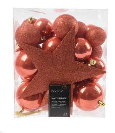 CONFEZIONE 33 PALLINE NATALE PLASTICA DIA8CM SPICED PUMPKIN