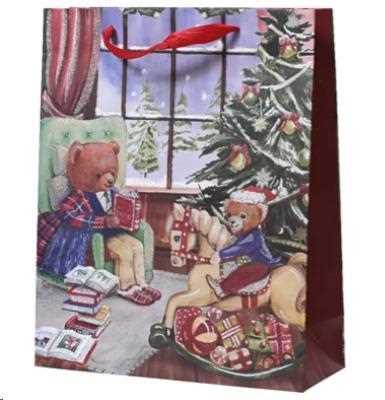 BUSTA REGALO NATALE CARTA CM.50X18X72H ORSETTI