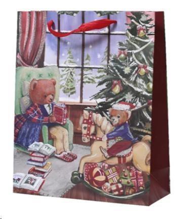 BUSTA REGALO NATALE CARTA CM.18X8X24H ORSETTI