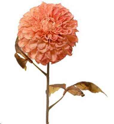 DAHLIA CON FOGLIE POLIESTERE CM.D20X76H SPICED PUMPKIN