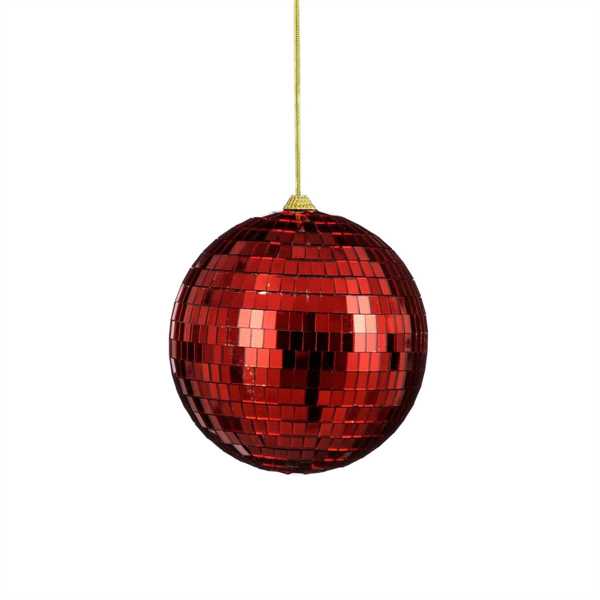 PALLINA NATALE SPECCHIO ROSSA D15CM