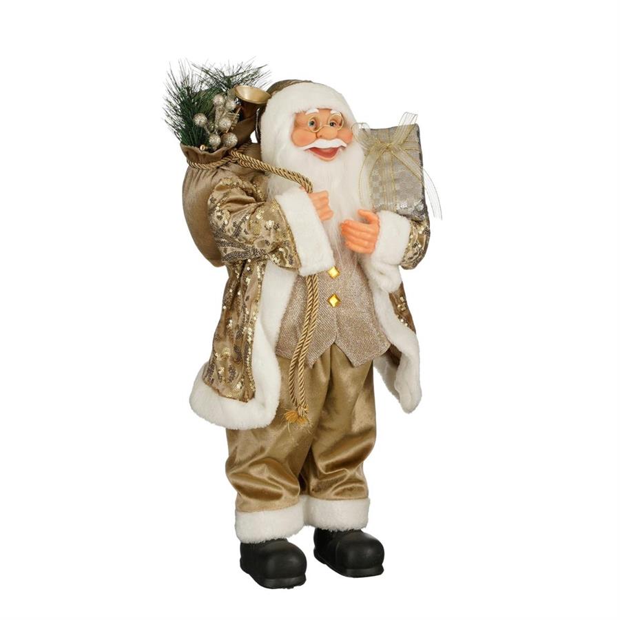 BABBO NATALE CON VESTITO CHAMPAGNE CM.30X20X60H