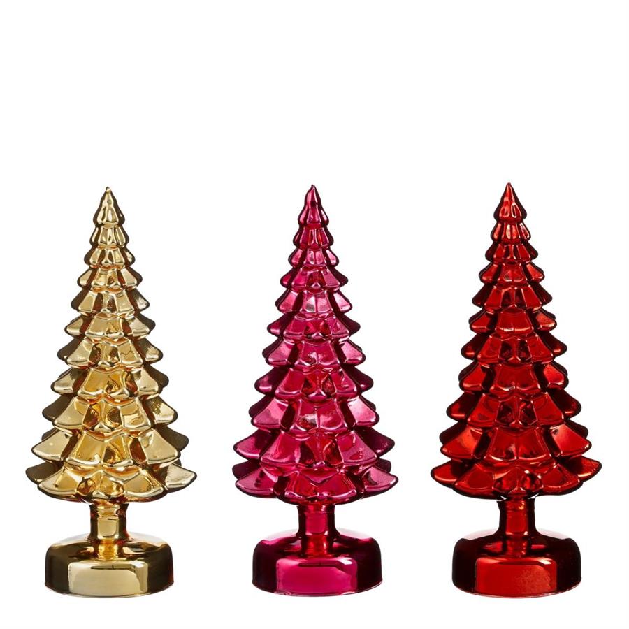 DECORAZIONE ALBERO NATALE VETRO CM.D12X29H 3 COL. ASSORTITI