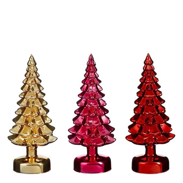 DECORAZIONE ALBERO NATALE VETRO CM.D12X29H 3 COL. ASSORTITI