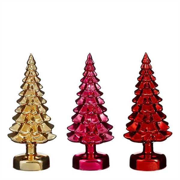 DECORAZIONE ALBERO NATALE VETRO CM.D12X29H 3 COL. ASSORTITI