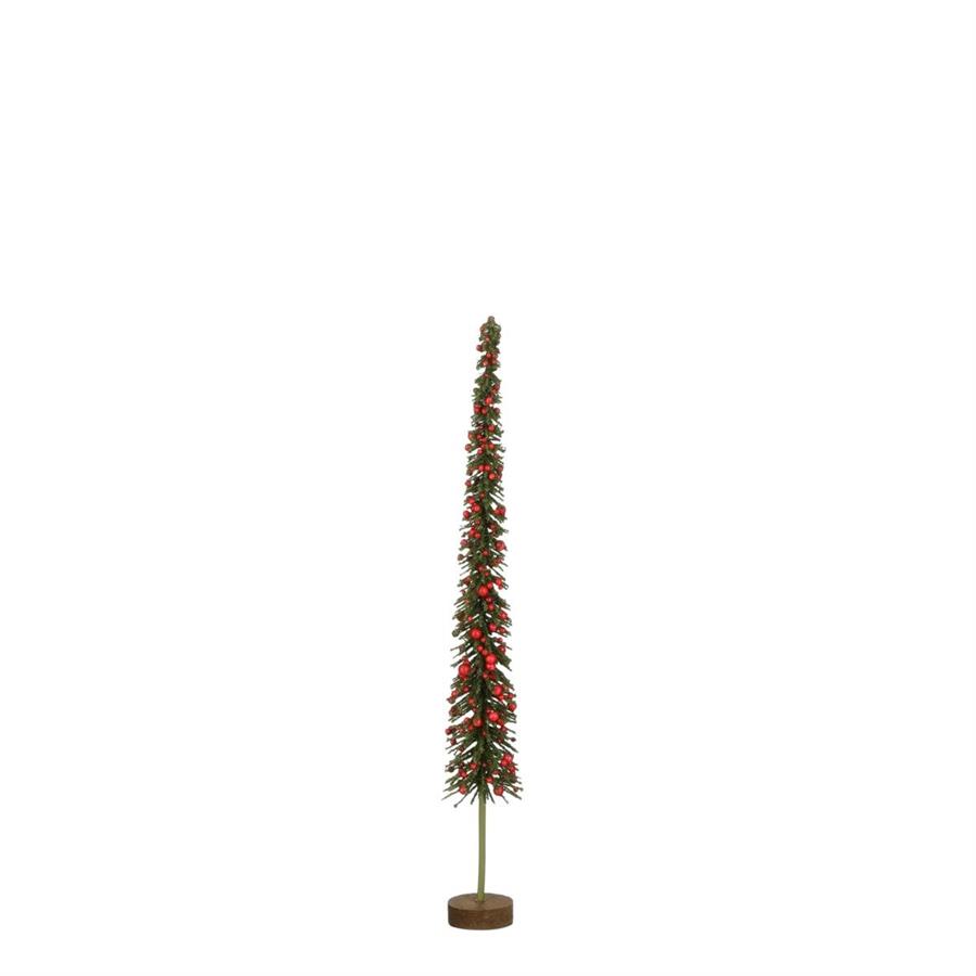 DECORAZIONE ALBERO NATALE CM.D4,5X42H VERDE BACCHE ROSSE