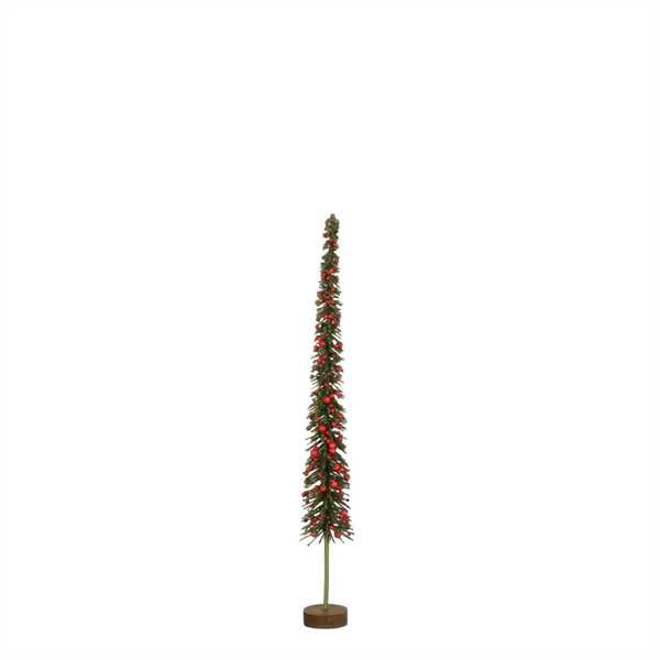 DECORAZIONE ALBERO NATALE CM.D4,5X42H VERDE BACCHE ROSSE