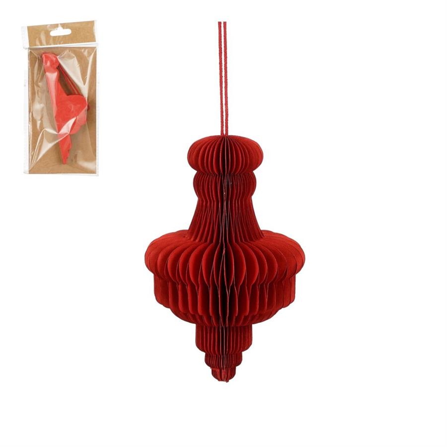 DECORAZIONE NATALE CARTA RICICLATA CM.D10X16H ROSSO