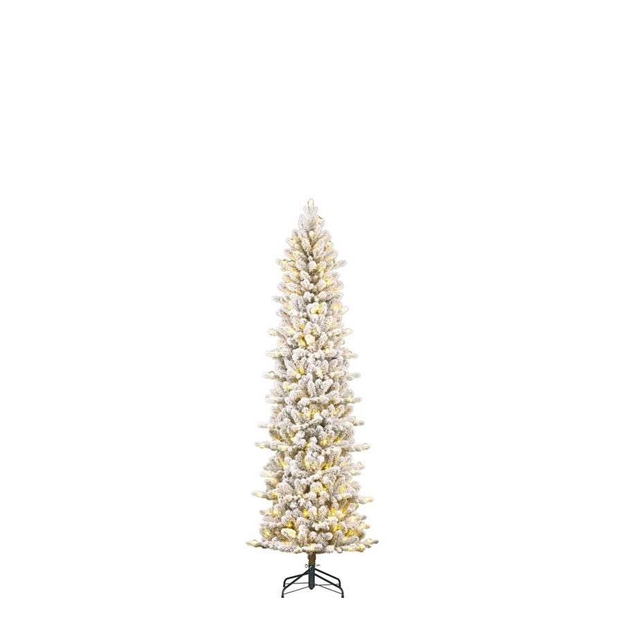 ALBERO NATALE HARMA PILAR GHIACC. 140LED L.CALDA CM.D58X155H