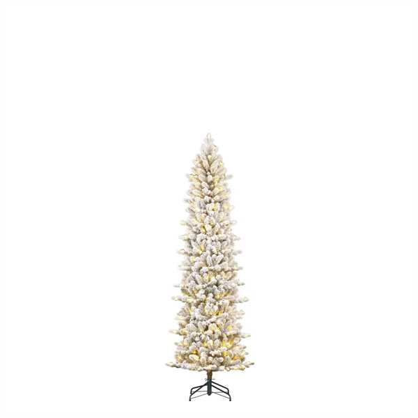 ALBERO NATALE HARMA PILAR GHIACC. 140LED L.CALDA CM.D58X155H