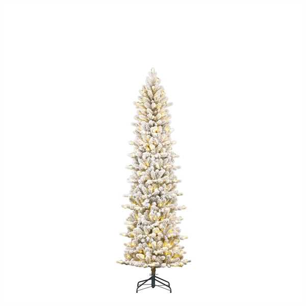 ALBERO NATALE HARMA PILAR GHIACC. 200LED L.CALDA CM.D63X185H