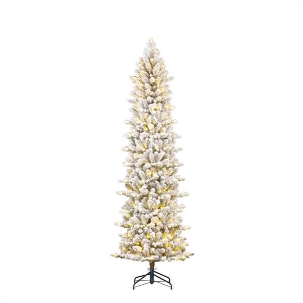 ALBERO NATALE HARMA PILAR GHIACC. 240LED L.CALDA CM.D66X215H