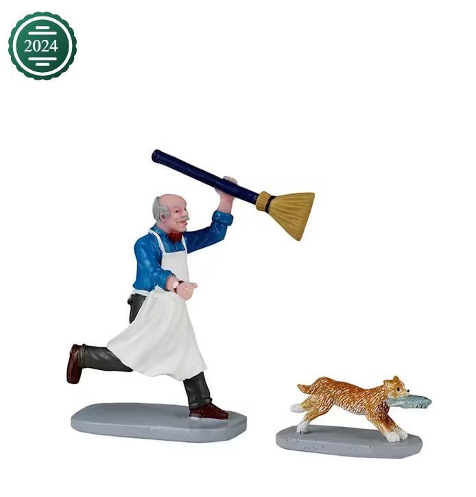 FELINE FISH THIEF, SET OF 2