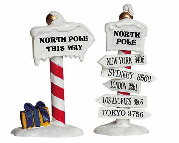 NORTH POLE SIGNS, SET OF 2