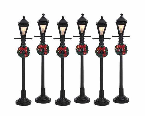 GAS LANTERN STREET LAMP, SET OF 6, B/O (4.5V)