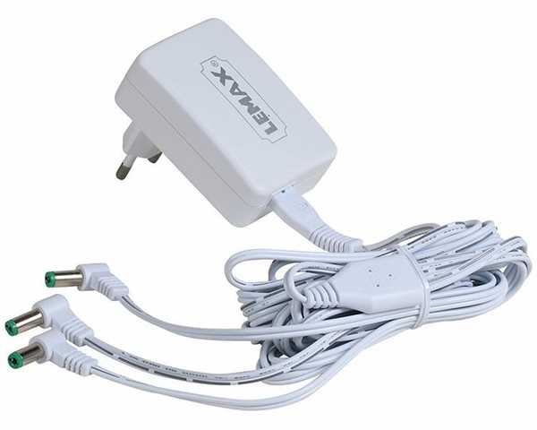 POWER ADAPTOR, 4.5V, WHITE, 3-OUTPUT, FIXED PLUG, GS