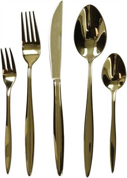 SET 20 PZ POSATE INOX STRETCH GOLD