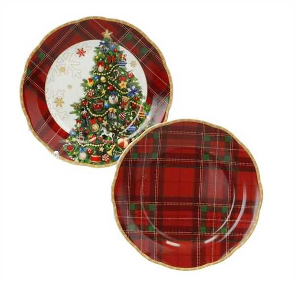 SET 2 PZ PIATTINO DOLCE CHRISTMAS PORCELLANA