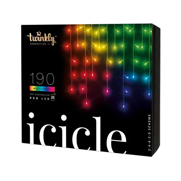 LUCI TWINKLY ICICLE 190LED L.MULTICOLOR+BIANCO 5.5MT