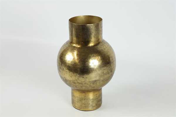 VASO ASSANA S ALLUMINIO CM.21X21X33H ORO ANTICATO