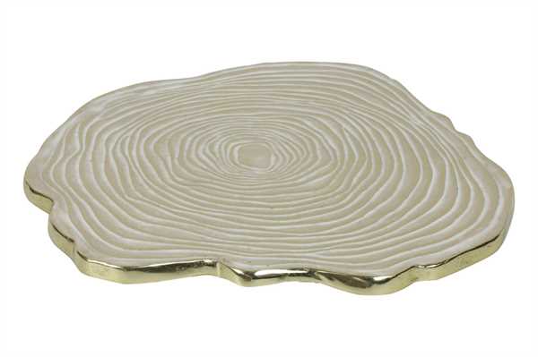 PLATEAU ARCADIA S FERRO CM.45X44X39H BIANCO/ORO