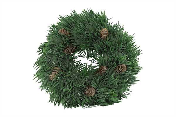 CORONA PICEA CON PIGNE S CM.Ø24X5H VERDE