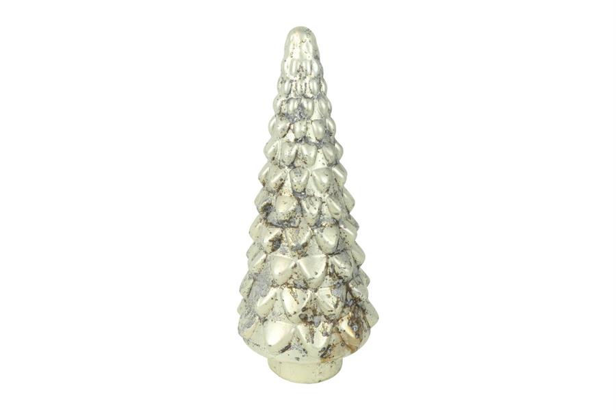 ALBERO DI NATALE DION L VETRO CM.Ø16X38H ARGENTO ANTICATO