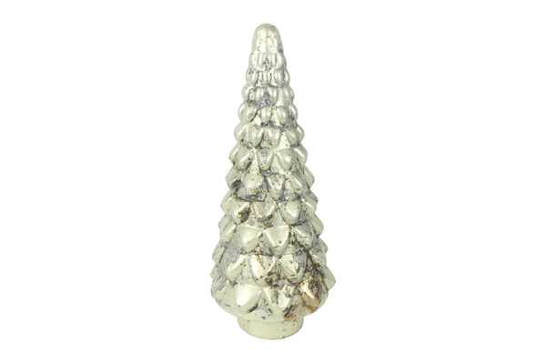 ALBERO DI NATALE DION L VETRO CM.Ø16X38H ARGENTO ANTICATO