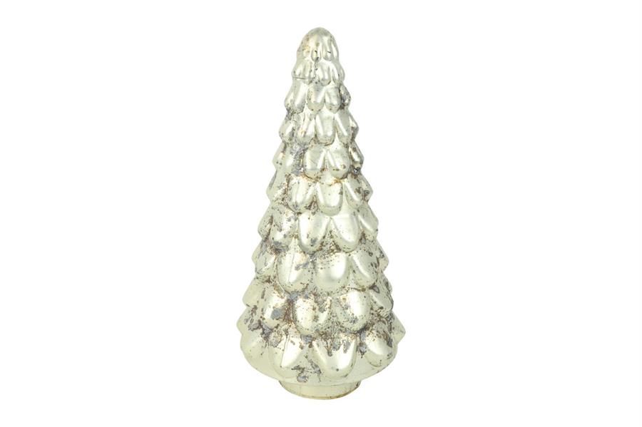 ALBERO DI NATALE DION M VETRO CM.Ø15X30H ARGENTO ANTICATO