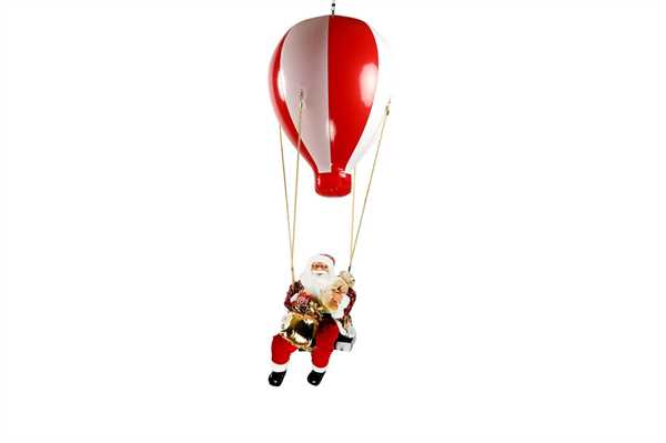 MONGOLFIERA CON BABBO NATALE NIKO METALLO LED L CM.Ø65X175H