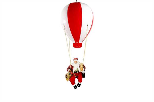 MONGOLFIERA CON BABBO NATALE NIKO LED XL METALLO CM.Ø98X220H