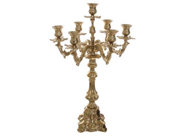 CANDELABRO 7 BRACCI SHINY BRASS H.CM.61 ORO