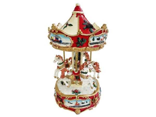 CARILLON CAROUSEL 24CM RED-CREAM