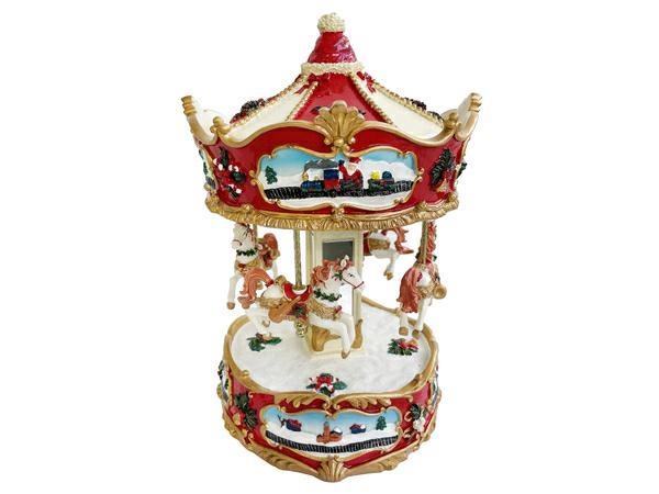 CARILLON CAROUSEL 27CM RED-CREAM