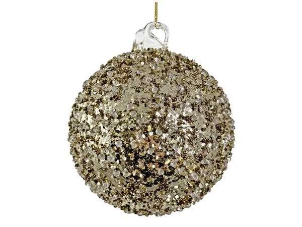 PALLINA NATALE VETRO GLITTERD.CM.12 ORO