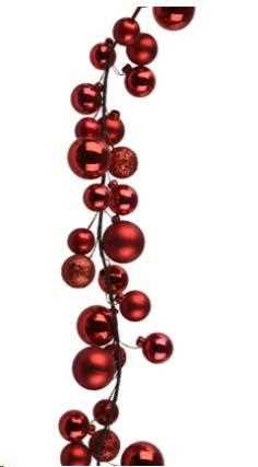 GHIRLANDA NATALE PALLINE PLASTICA CM Ø6 H180 CHRISTMAS RED